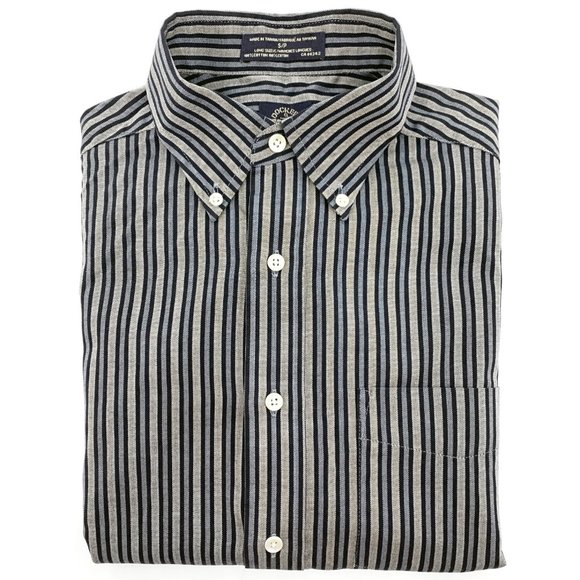 Dockers Black and White Striped Casual Button Down Shirt - Picture 3 of 6